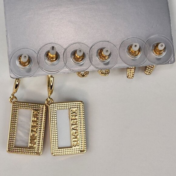 SUGARFIX by BaubleBar Straight To Tape Earrings 90s Music Themed Set of 3 - Picture 5 of 5